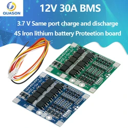 Carte de protection de charge de batterie au lithium avec balance, BMS 4S, 3.2V, 3.7V, 30A, veFePO4, 12.8V, 14.4V, 18650, 32650