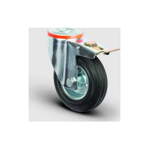 Spherical With Brake Hole Connecting, Bushing, Rubber Light Industrial Wheel Diameter: 125 - Em04 Spr 125F