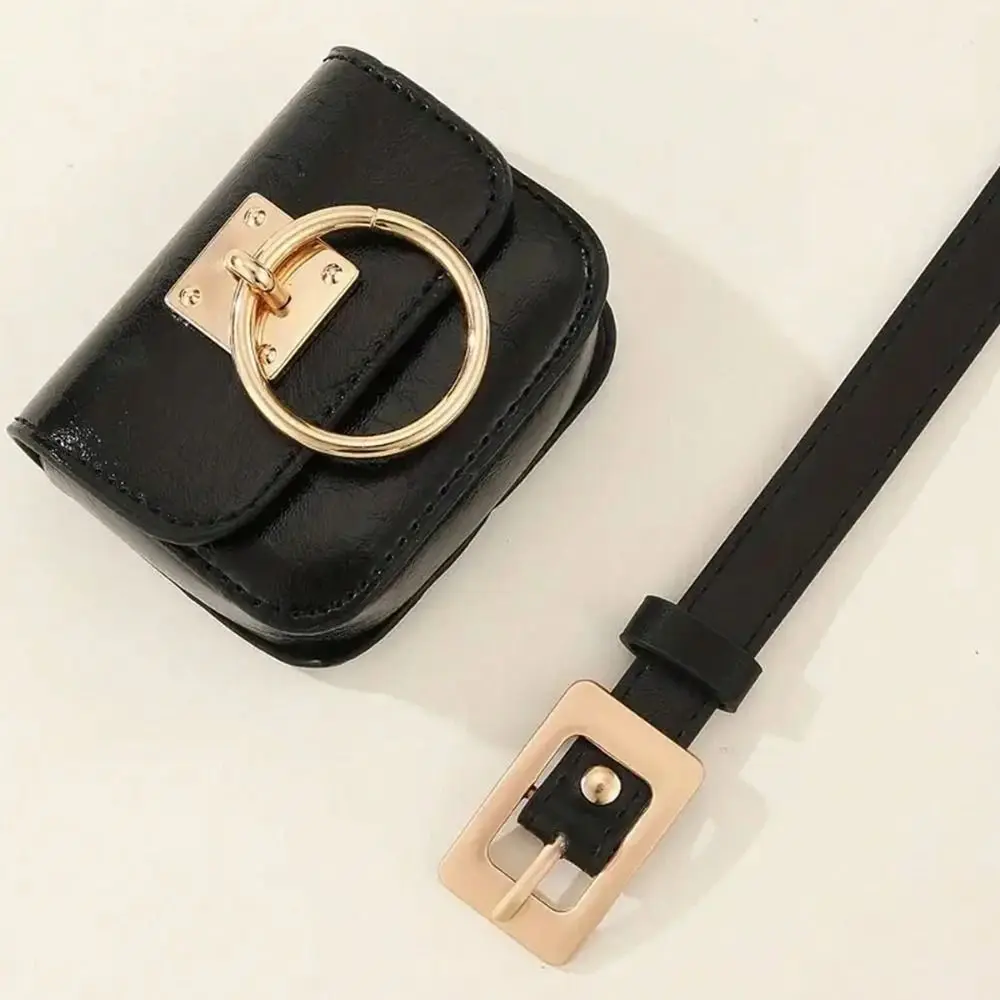 جديد مربع المرأة خمر حقيبة بحزام بولي Leather الجلود ثنائي الغرض القوطية فاني حزم Y2K نمط السفر الخصر محفظة مشبك معدني الأحزمة #2