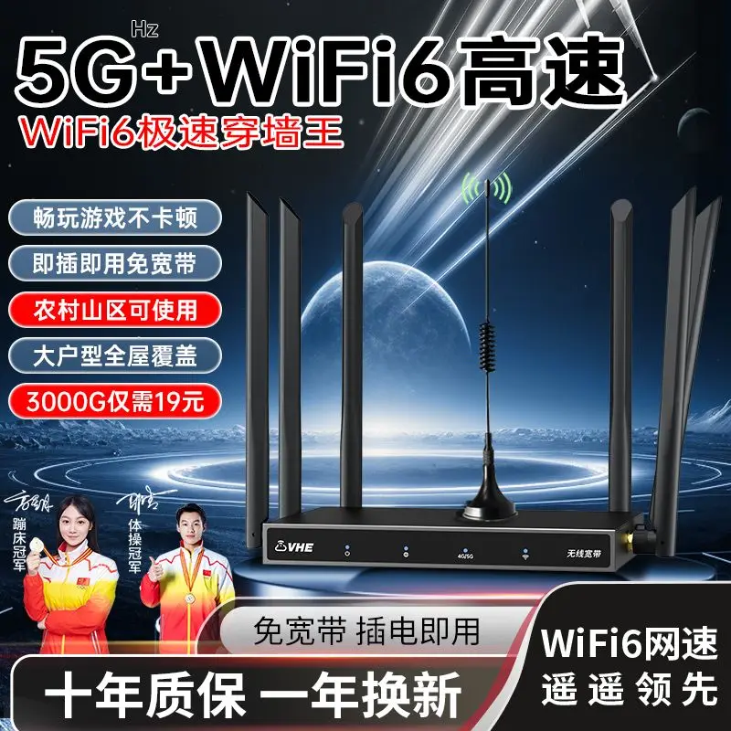 5G Wireless Router Pull-Free Broadband Outdoor Household Office Mobile Network Portable Wi-Fi Dormitory 4G Internet Access