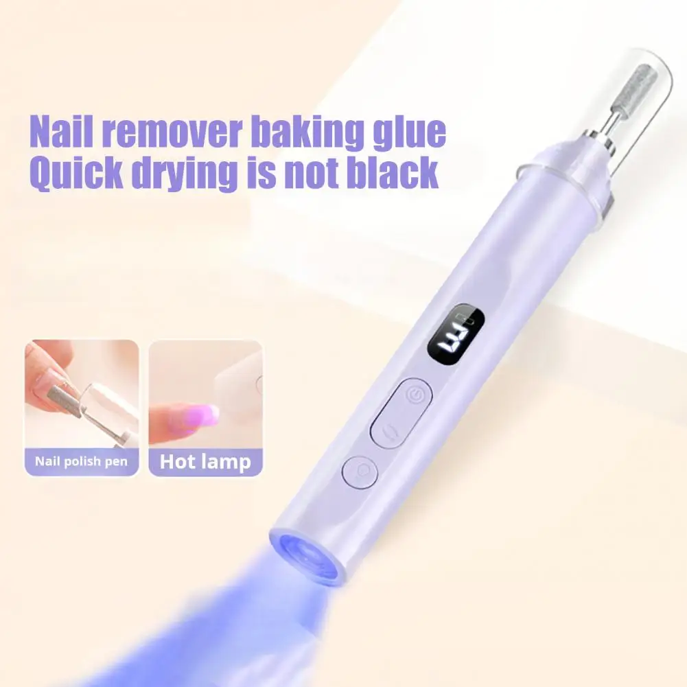 Electric Nail Drill with 5 Bits Sanding Bands UV Nail Lamp Acrylic Gel Nail Polish Removal Machine Manicure Pedicure Tool