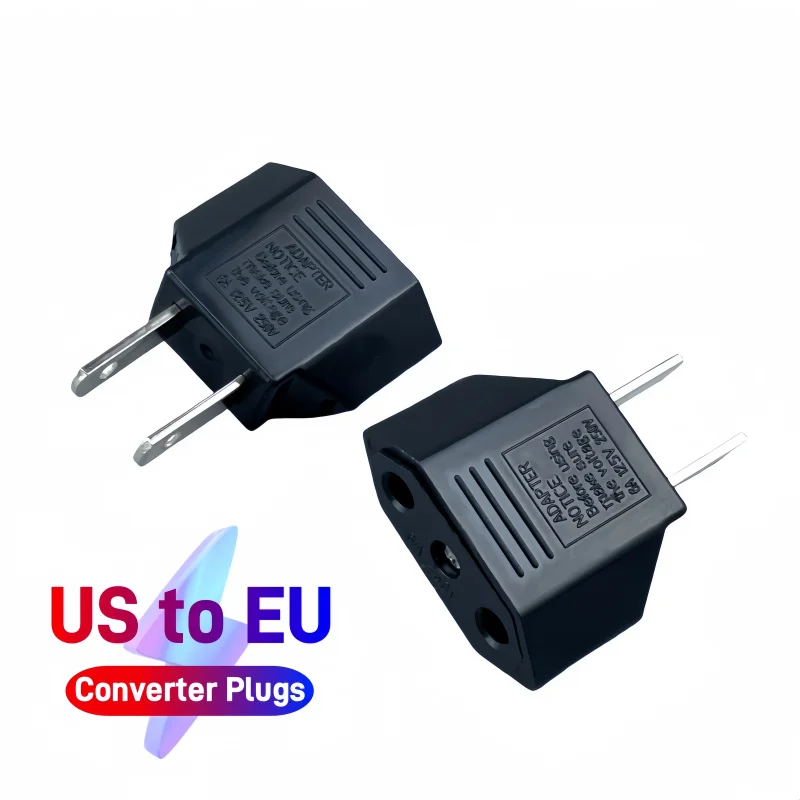 NEW!4.0mm US To EU Converter Plugs European EU To US America Travel Plug Adapter US to EU Power Adapter Electrical Plug