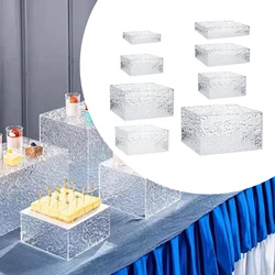 Acrylic Cube Display Box Food Riser Buffet Riser for Wedding Party Cake Display Stand Collection Jewelry Cosmetics Stand