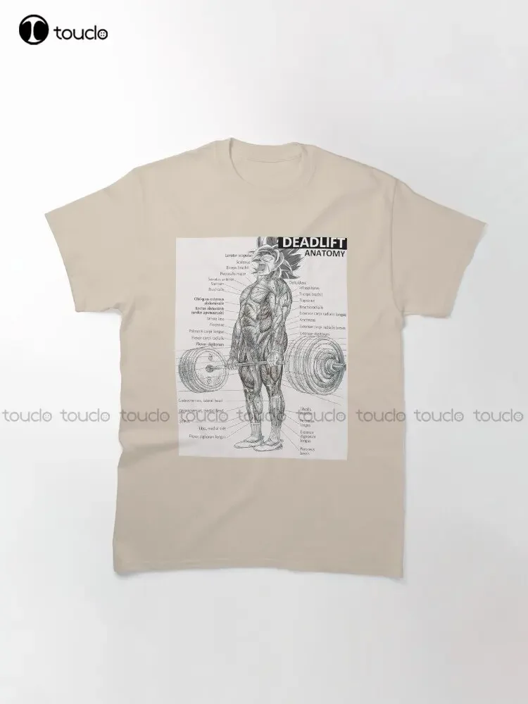 Deadlift Muscle Chart - Anatomy Diagram - Anime Gym Motivational Classic T-Shirt Mens Running Shirts Creative Funny Tee Xs-5Xl