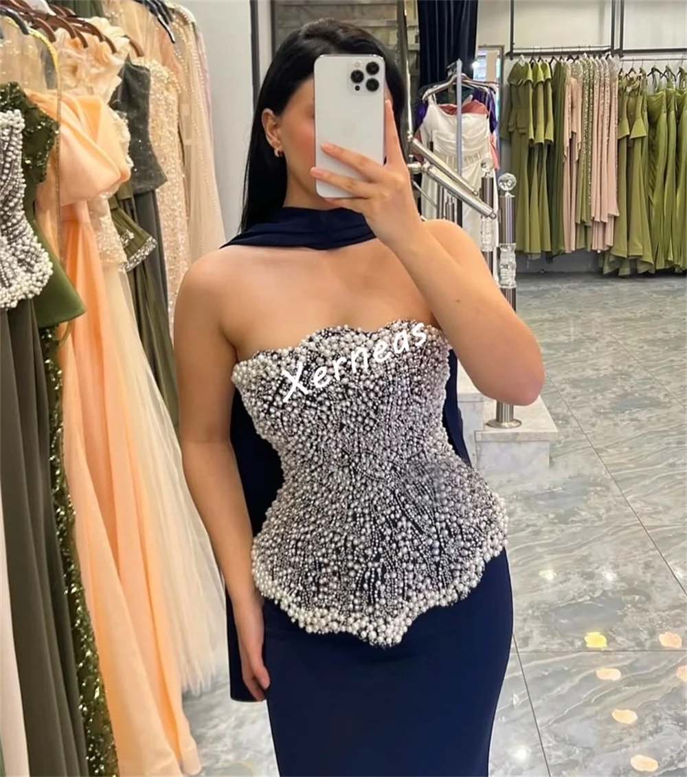 تخصيص جيرسي الديكور بريق المرأة الفاخرة مساء حمالة حورية البحر فساتين طويلة مناسبة مخصصة حفلة رائعة
