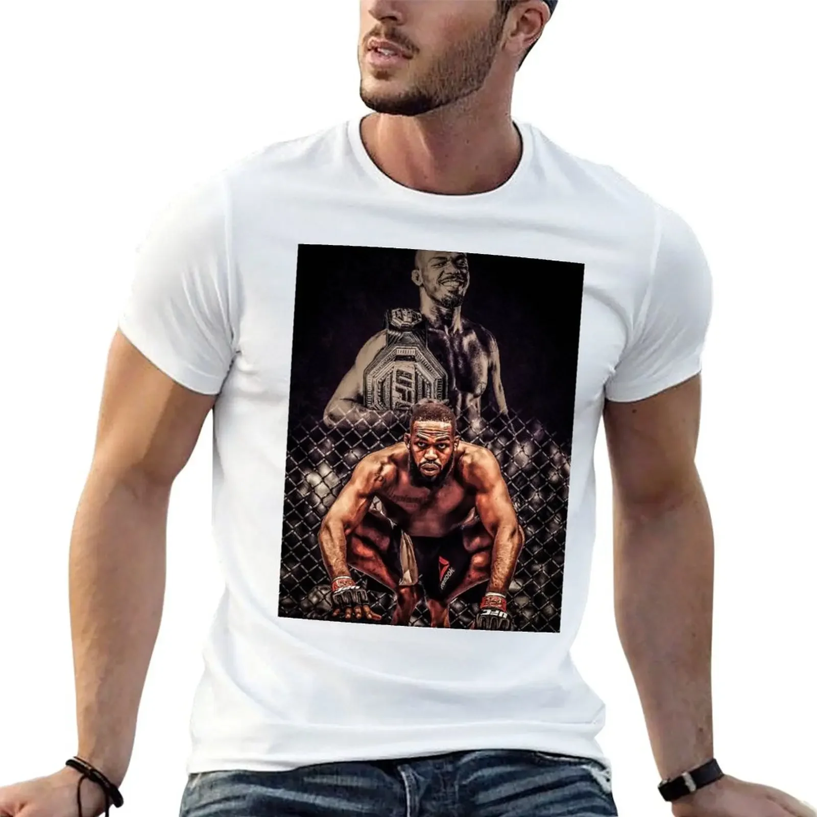 

John Jones T-shirt cute tops Short sleeve tee aesthetic clothes oversized mens champion t shirts