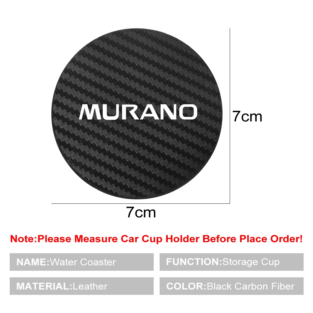 2PCS Car Cup Holder Coasters Accessories For Nissan Qashqai J10 J11 Juke 2 Micra K12 K14 Leaf X-Trail T32 Sentra Murano Patrol