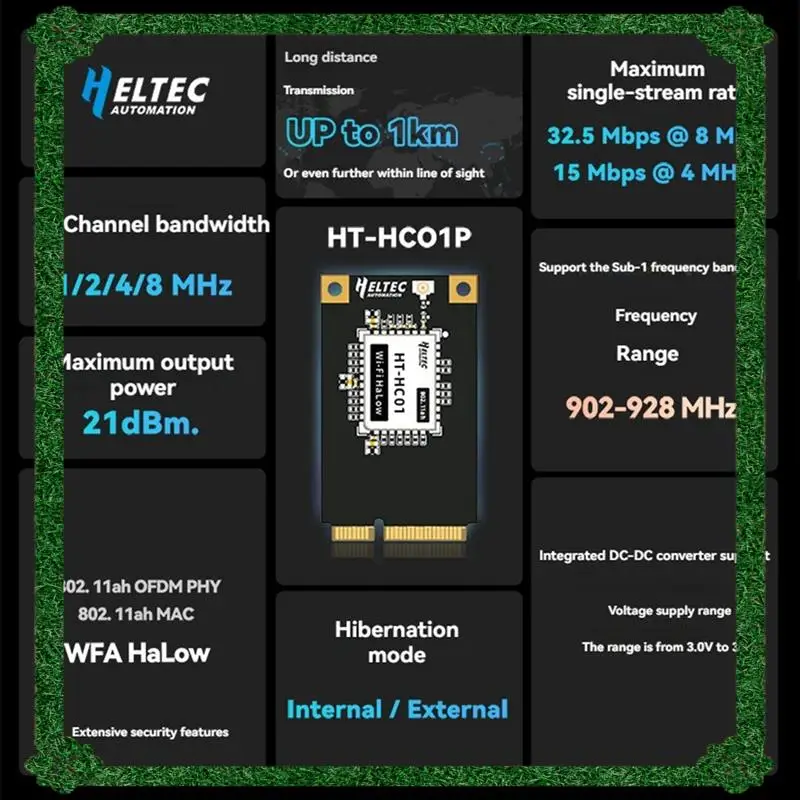 

24-часовая доставка H ELTEC AUTOMATION HT-HC01P Модуль Halow Wi-Fi Mini Интерфейс Pcie Встроенный с традиционным Wi-Fi Ethernet Ne