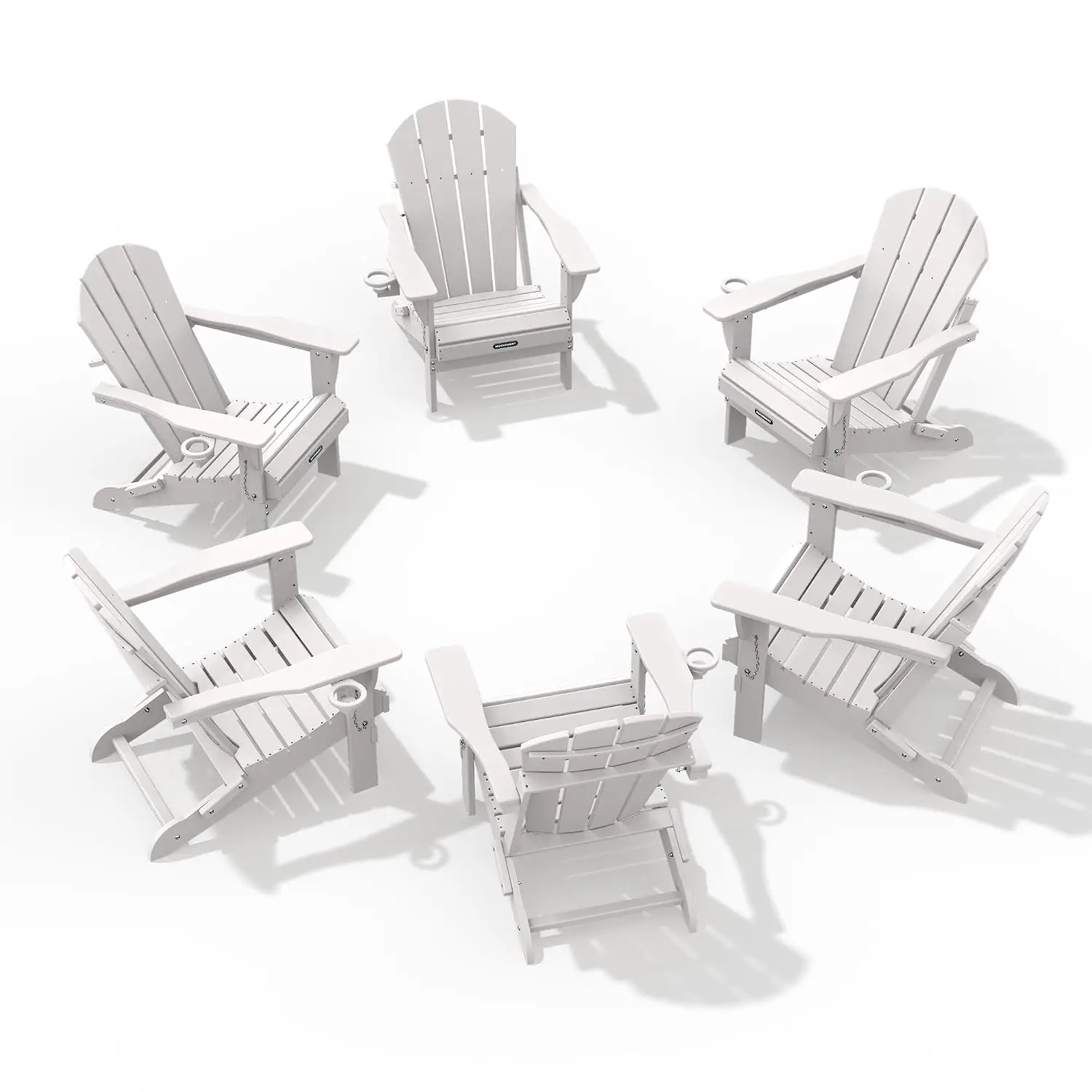 HDPE Folding Chair Set 6 for Fire Pit Outdoor Patio Garden, Customized