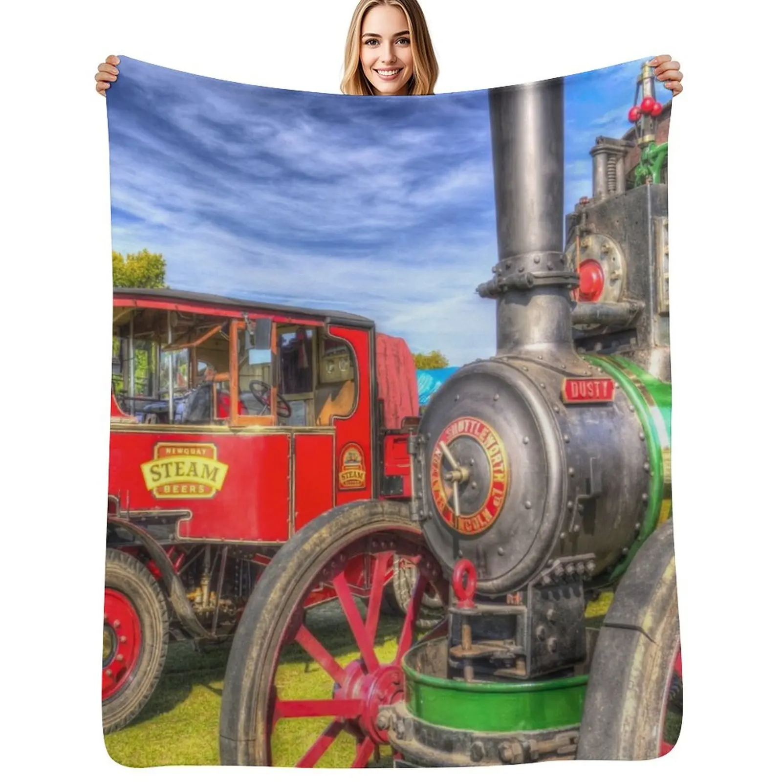 

Traction Engine and Steam Lorry Throw Blanket Tourist Blankets For Bed Furrys cosplay anime Blankets