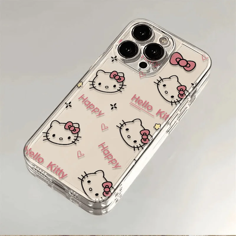 Etui na telefon Simplicity Yk2 Hello Kittys do iPhone\'a 16 15 14 13 12 11 Mini Pro Max X XR XSMax 7 8 Plus SE20 Transparent Cover