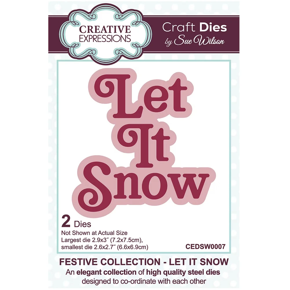 

Let It Snow Metal Cutting Dies Plate DIY Scrapbooking Holiday Template Embossing Christmas Words Text Die Set Greeting Card Mold