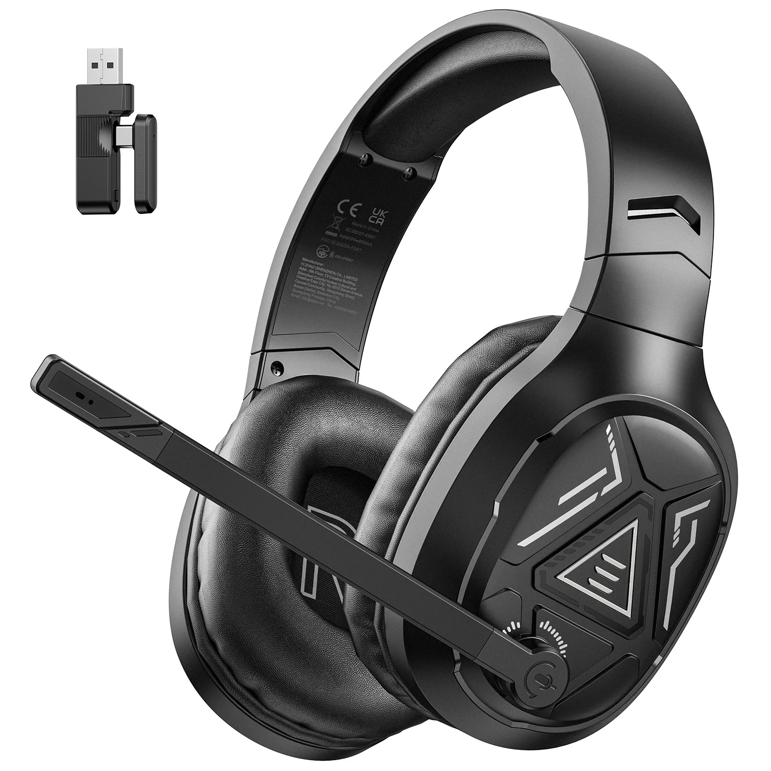 EKSA E5 BT 2.4G Wireless Gaming Headset Bluetooth Headphones 20ms Low Latency Wired Headsets ENC Mic For PC PS4 PS5 Phone Switch