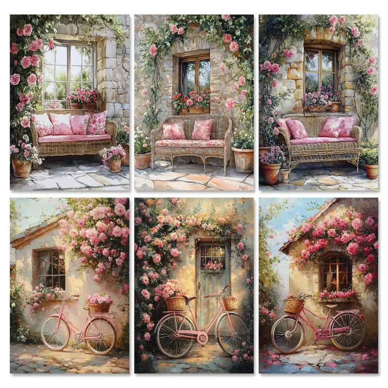 

RUOPOTY рамка краска по номерам водопад пейзаж Diy акриловый рисунок на холсте цветы краска по номерам наборы для декора стен