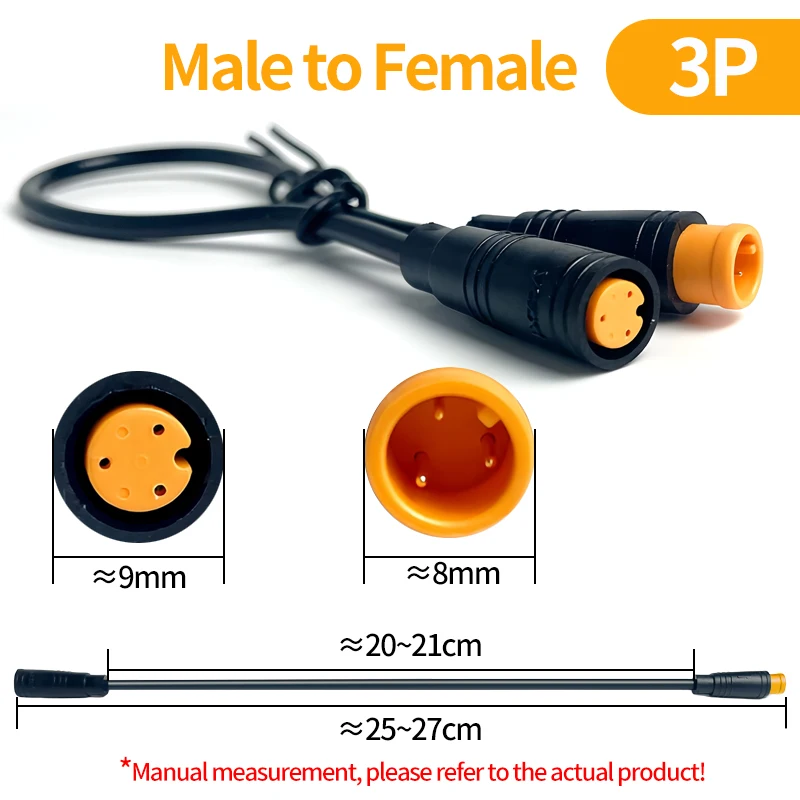 4/10Pcs M8 2 3 4 5 6 Pin Elektrische Fahrrad Butt Joint Stecker Wasserdicht für Ebike display Kabel 25cm Weiblich Männlich Optional Stecker