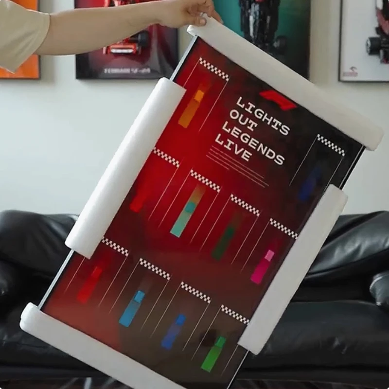 Подходит для lego 77242speed Racing серии F1, акриловая коробка для дисплея, глухая коробка 80x50 см x 3 см, фоторамка с зеркальной поверхностью