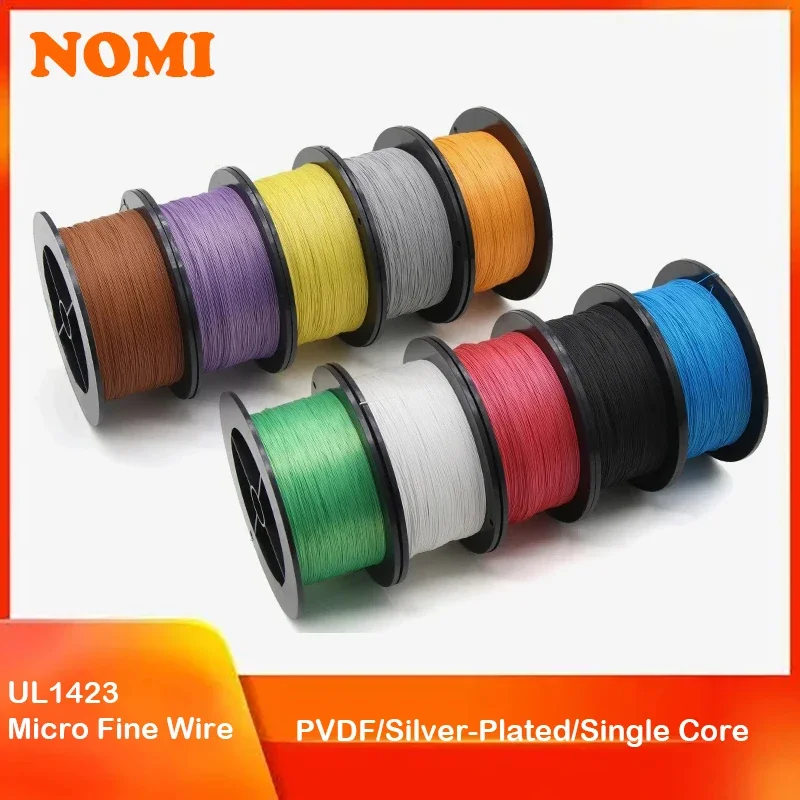 

1 Roll of UL1423 PTFE Wire 38/36/34/30/28/26/24AWG Silver Plated Copper High Temperature Electronic Single Core Micro Fine Cable