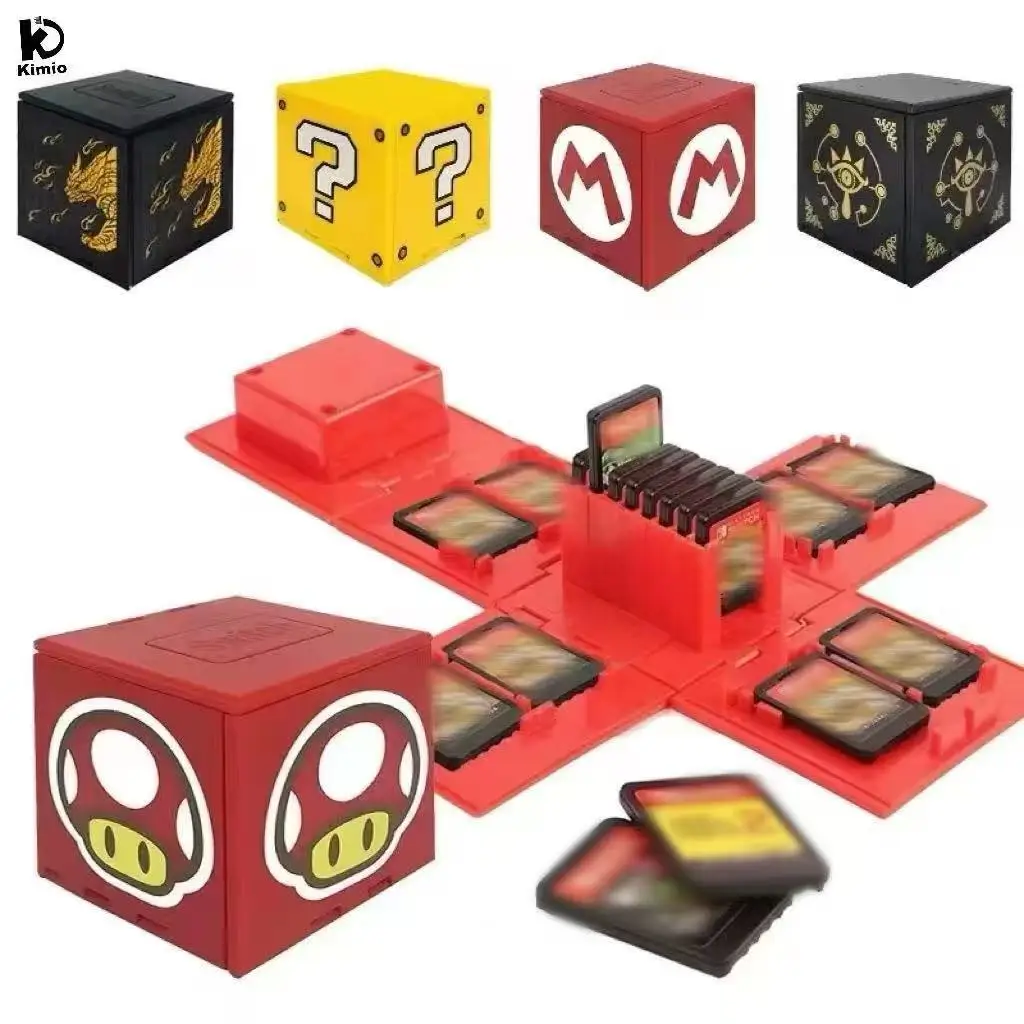 BANGSHE 16 Slots Foldable Game Cards Cube Box Compatible with Nintendo Switch Game Card Storage Collect Box Case for Switch Oled