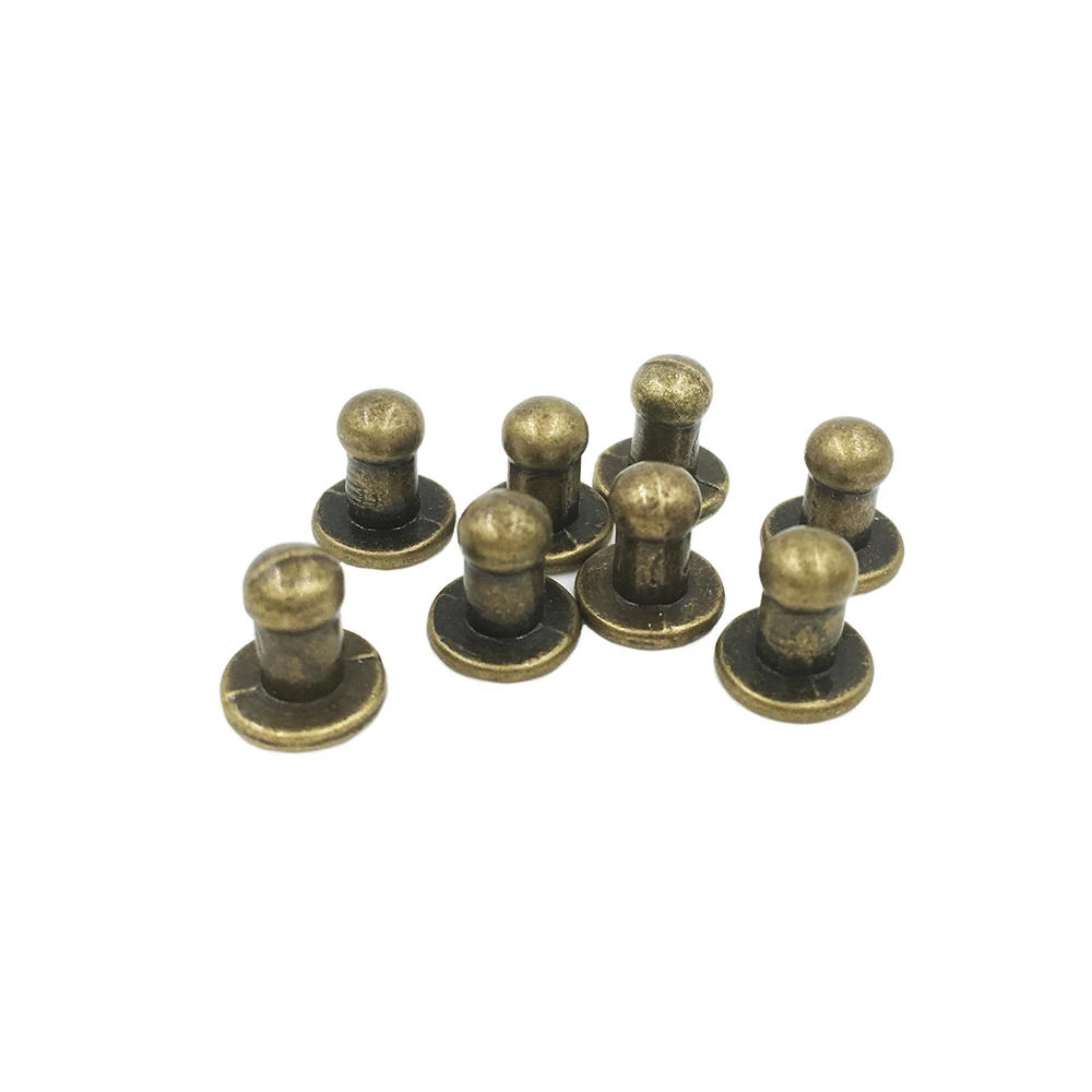 500sets 8mm Wholesale Bronze Zinc Alloy 5mm Round Head Stud Spot Screwback CraftLeather Bag Belt Chicago Button Screw Nail Rivet