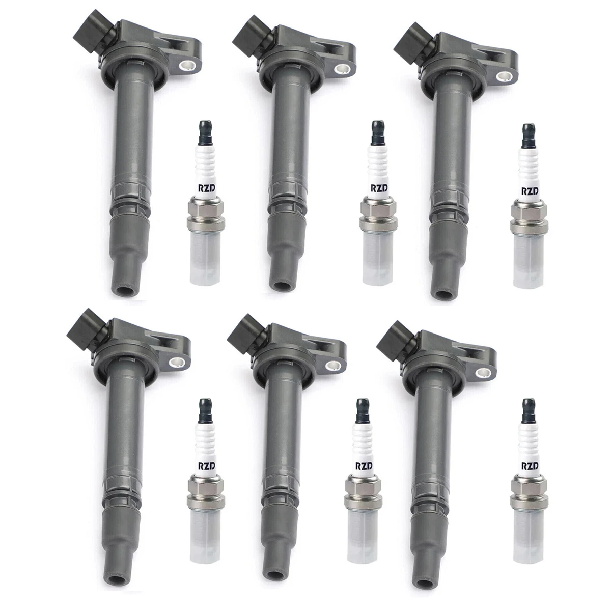 4/6Pcs Ignition Coils with Spark Plugs for Lexus IS II Toyota Avensis Camry RAV4 II Fortuner Land Cruiser 90919-02260 IK20TT