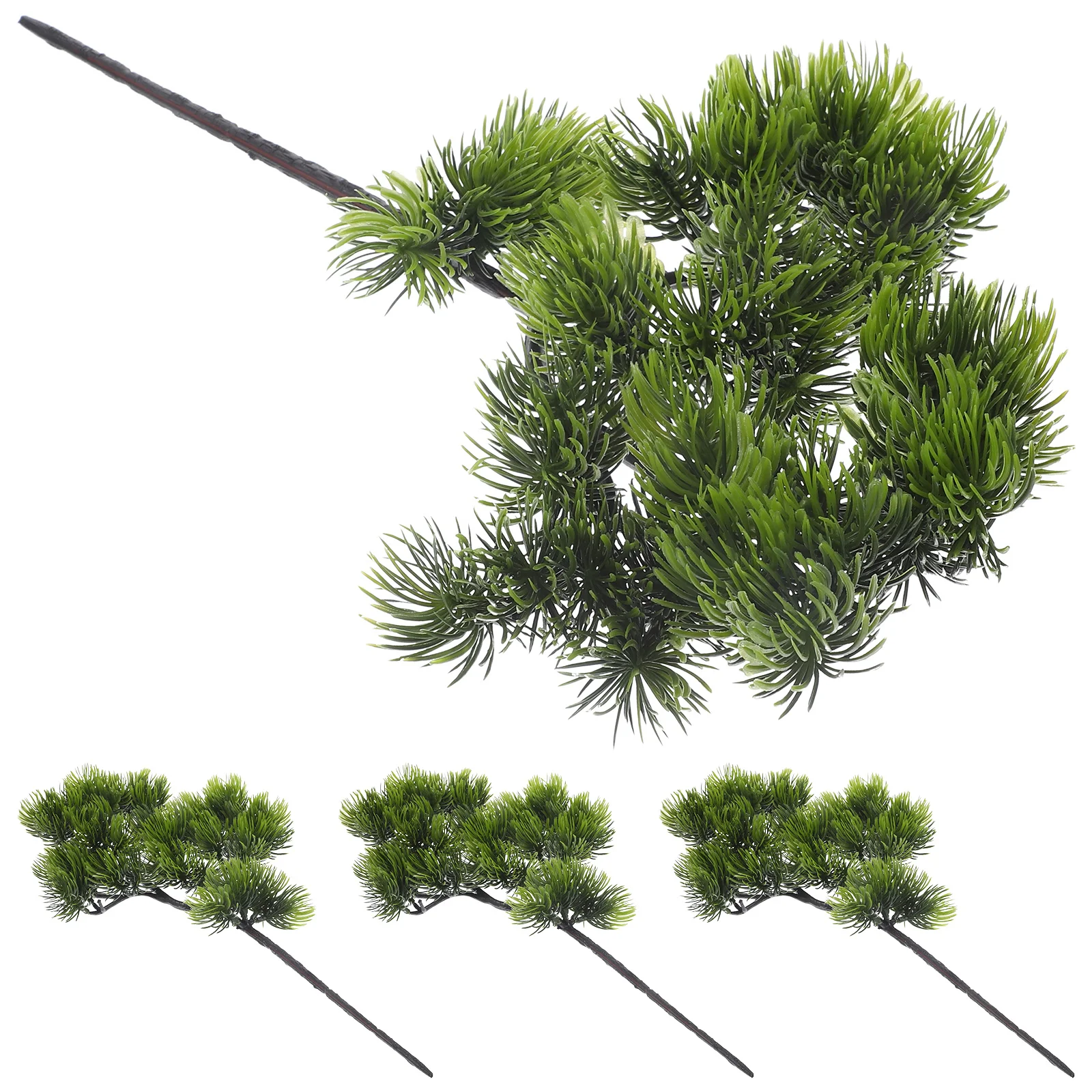 

4pcs Artificial Branches Simulation Pine Needles For Christmas Diy Decorative Wreaths Garlands Centerpiece Home Office