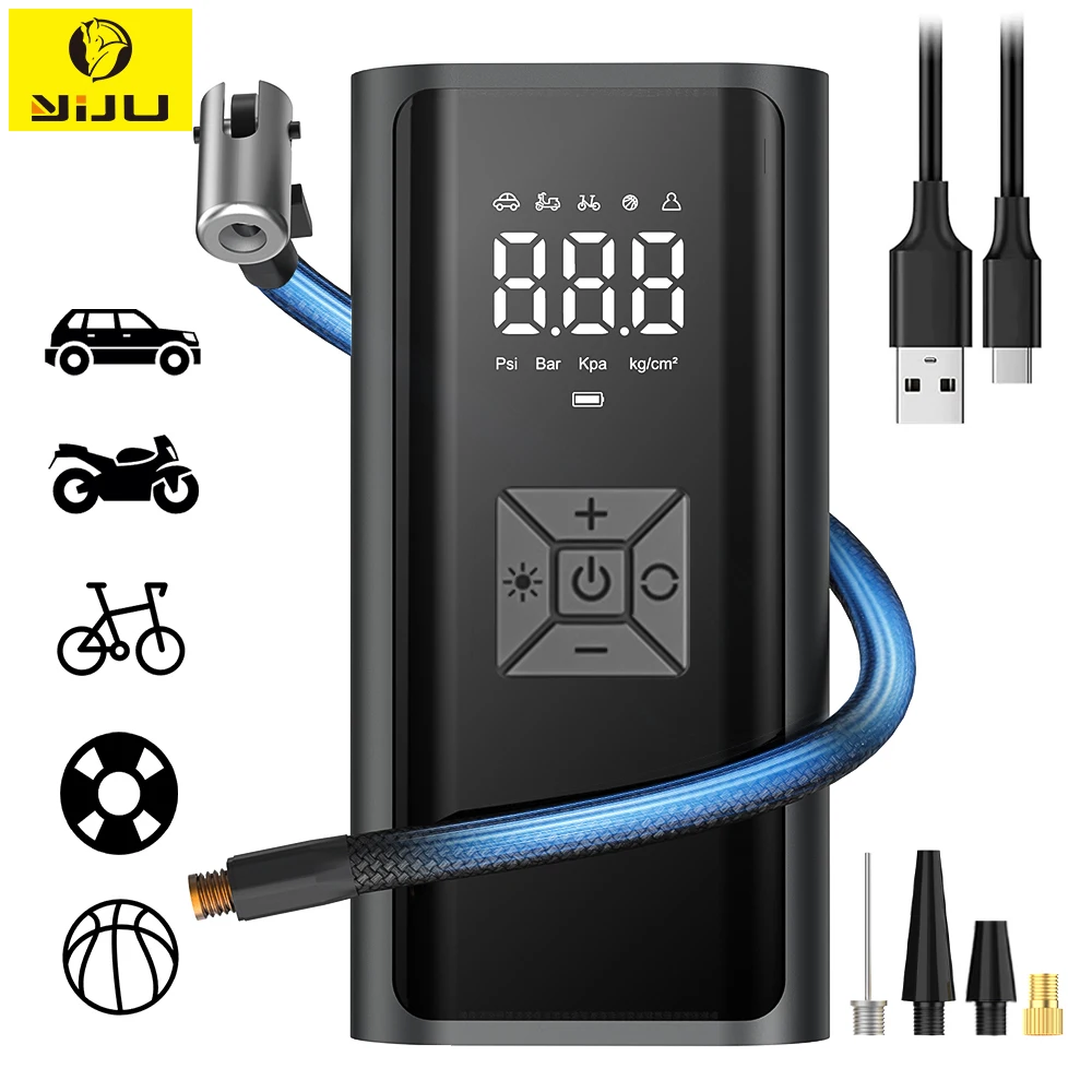 AliExpress YIJU 150psi Wireless Air Pump Portable Electric Tire Inflator For Car Bicycle Motorcycle Mini Air Compressor Tire Air Injector