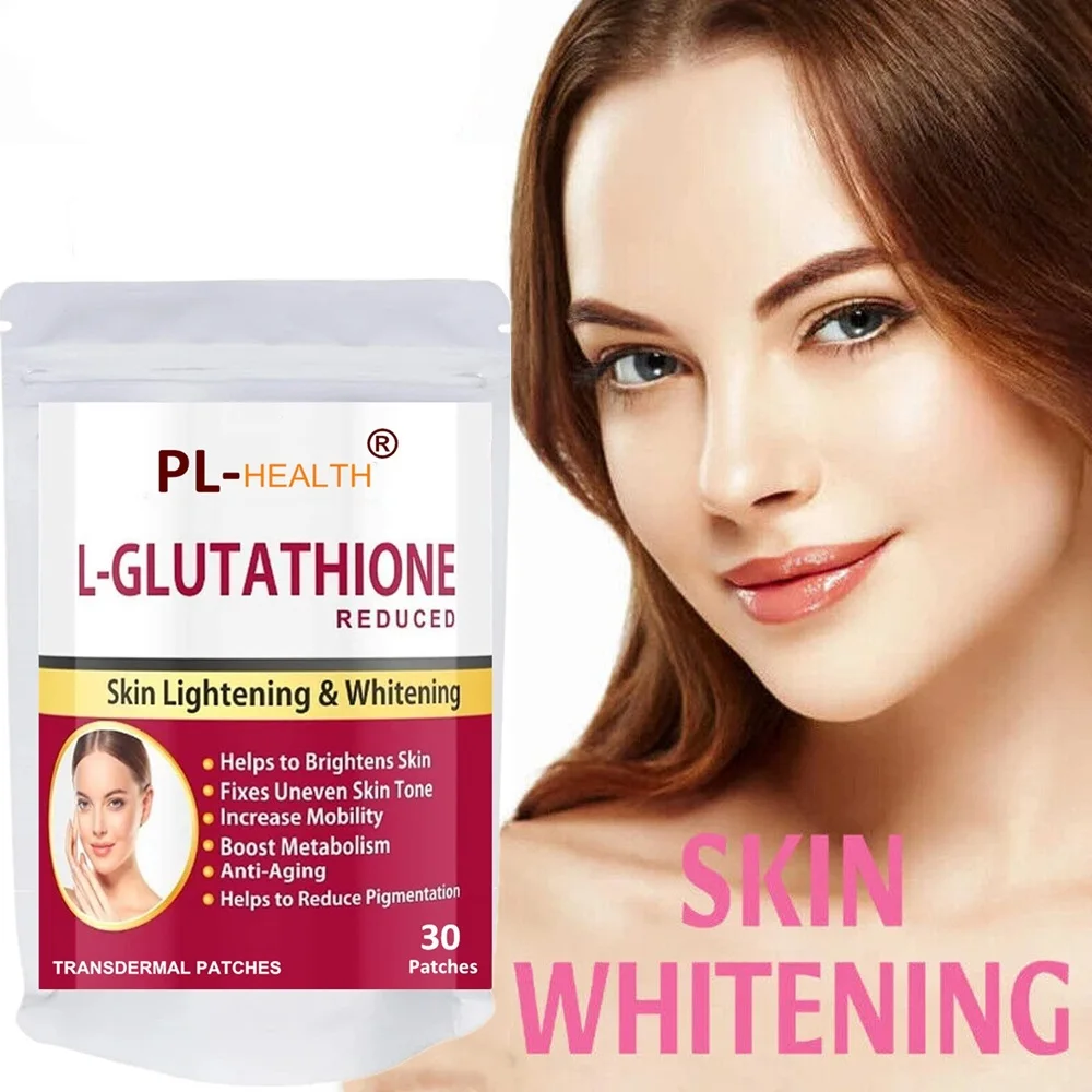 30 Patches L-Glutathione Transdermal Patches  Skin Whitening and Lightening with Vitamin C & E, Biotin