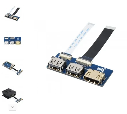 2PCS/lots Waveshare USB HDMI Adapter,USB HDMI Adapter for CM4-IO-BASE, Adapting FFC Connector To Standard Connector