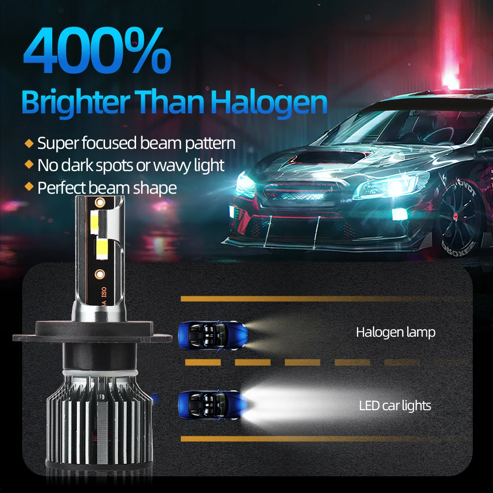 2/4PCS LED 12V H11 30000LM H4 Led Car Headlight Bulb 180W Super Bright Auto Lamp Fit For Toyota Hilux 2012 2013