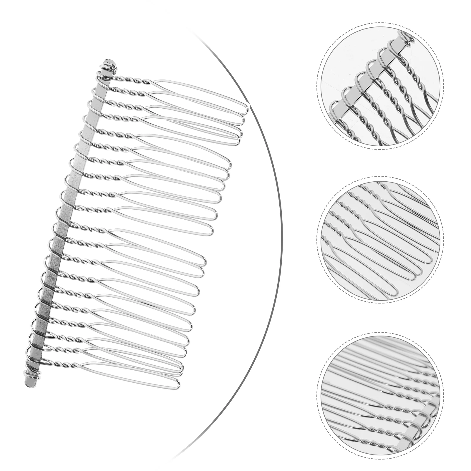 7 8cm Hair Barrettes Metal Comb for Veil Clip Bridal Wedding Piece Dress Women's