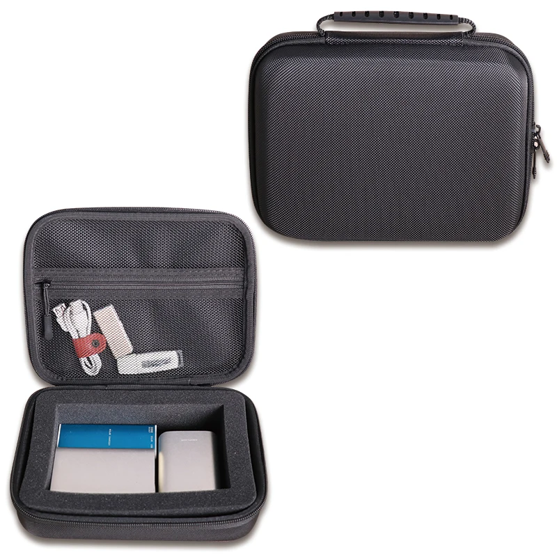 EVA Hard Carrying Case Shockproof Waterproof Bag Removable Sponge Insert Mesh Pocket Handle For Power Bank Camera Cable Gadget