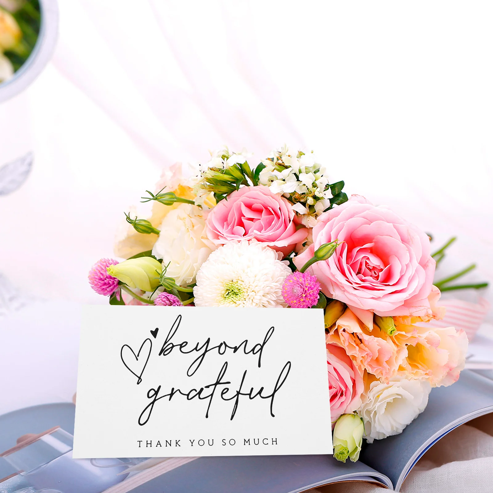 

100pcs Thank You Cards White Gift Cards with Envelope Business Small Decor Occasions Bulk Printing Elegant Compact Size