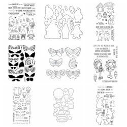Hanging with My Gnomies Clear Stamps and Cutting Dies Brilliant Butterflies Silicone Stamps For DIY Scrapbooking Decoration
