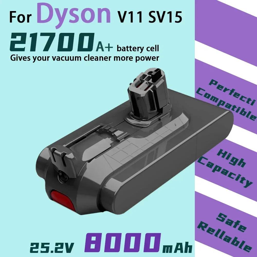 

25.2V 8.0Ah Li-ion Battery For Dyson SV14 SV15 Vacuum Cleaners Fluffy SV15 V11 Absolute Extra V11 Absolute V11 Animal 970145-02