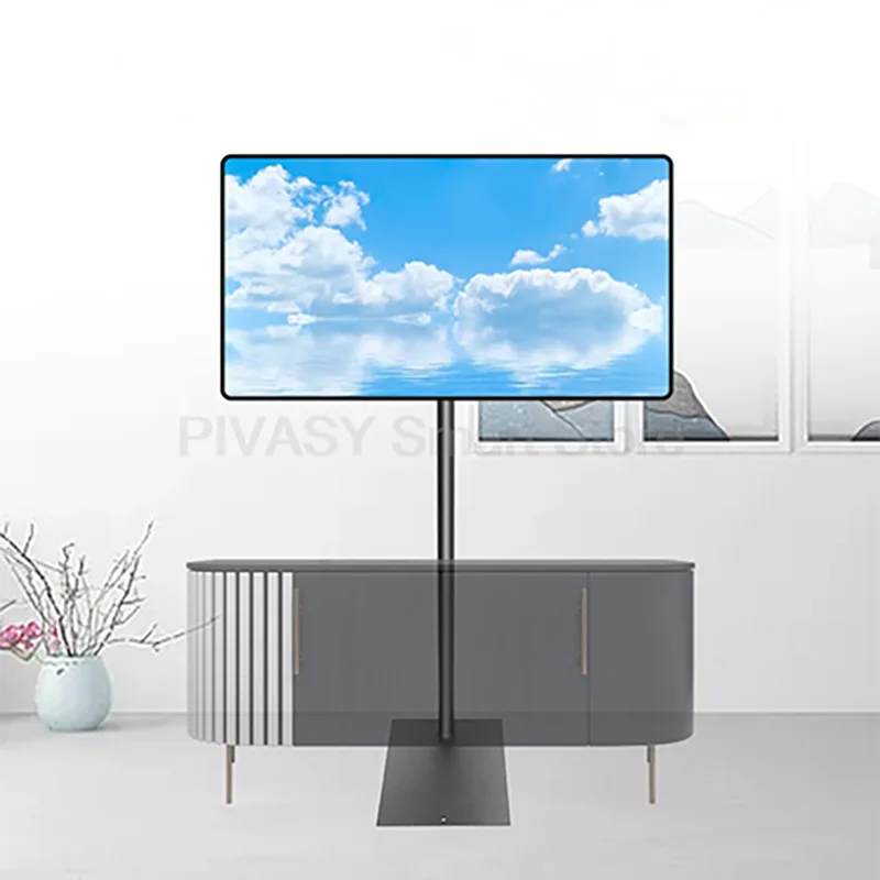

Floor TV Stand Hidden Base Adjustable Height for 17-43 Inch Screens 3-Level Height Tilt Adjustment Heavy-Duty Steel Displays