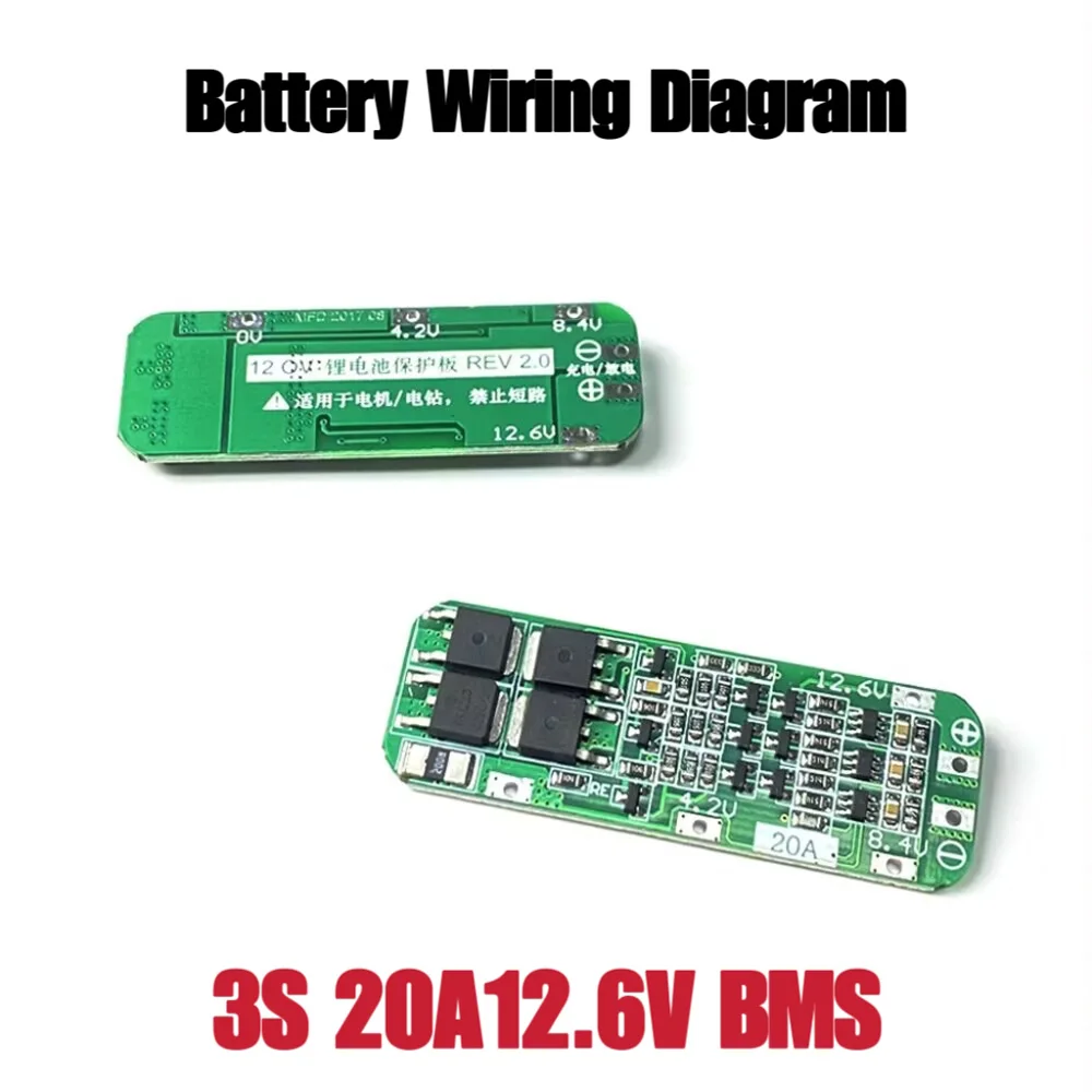 3S 20A litowo-jonowy akumulator litowy 18650 ładowarka PCB tablica ochronna BMS dla silnik do wiertarki 12.6V moduł komórki Lipo 64x20x3.4mm