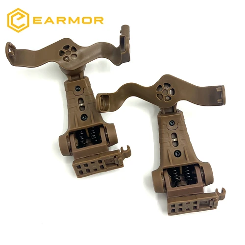 EARMOR M16A Kit de soporte de accesorios de auriculares tácticos adaptador de riel de casco de rotación multiángulo para auriculares M32/M31/M32H/M31H nuevo