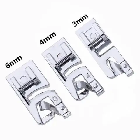 

3Pcs Set Rolled Hem Foot Sewing Machine Hemmer Presser Foot Feet (3 mm, 4 mm,6mm) for All Low Shank Snap-On Singer,5BB5569