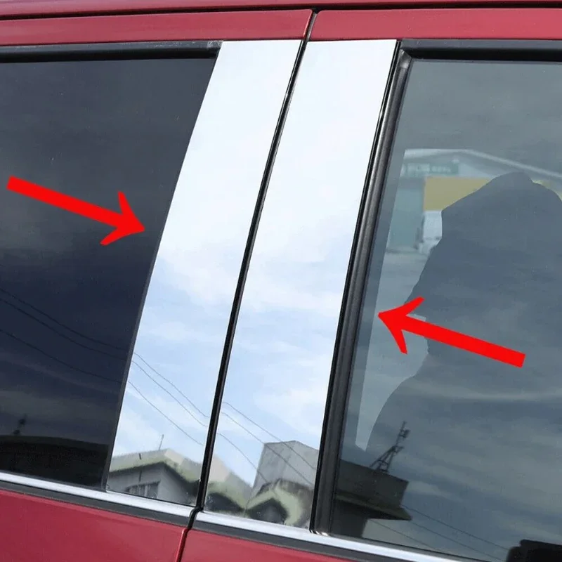 

6PCS Silvery Chrome Plated Car Window Door Side Pillar Posts Trim Cover Sticker Decor For Jeep Compass 2007 2008 2009 2010-2017