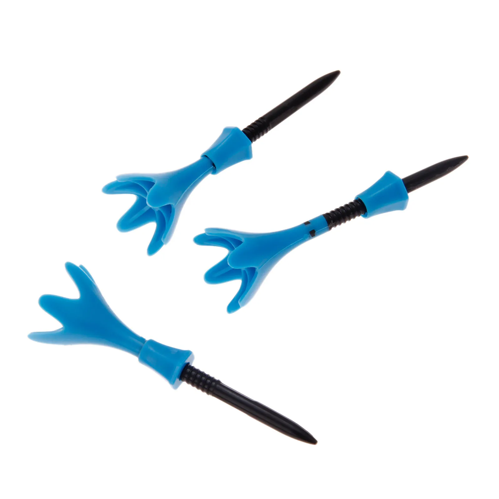 3Pcs/Set Blue Adjustable Height Golf Tee Plastic Rotatable Golf Ball Tees Rotational Limited Step Down Golfer Practice Equipment