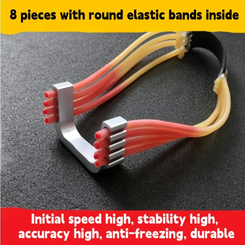 8-Slot Slingshot Rubber Bands High-Elastic Durable Replacement Latex Tubes Portable Backup Elastic Kit for Outdoor Shooting