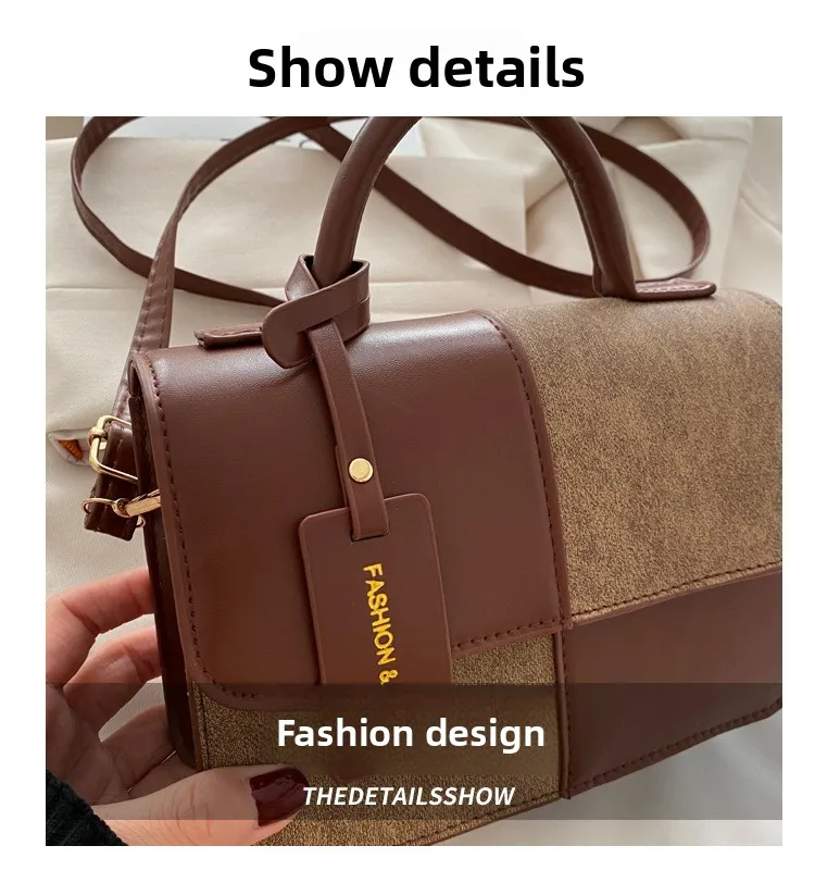 Damen-Aktentasche Handtasche Crossbody Schultertasche mit Druckknopfverschluss Alltagstasche Geometrisches Muster Formelle Arbeitstasche – Detail 2