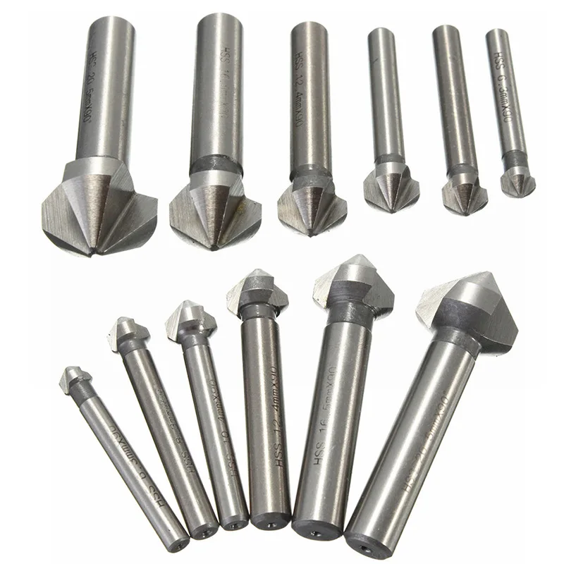 Imagem -04 - Titânio Round Shank Drill Bit Grupo Chanfre End Mill Tool Escareador 90 Graus Hss Flauta Pcs 63205 mm