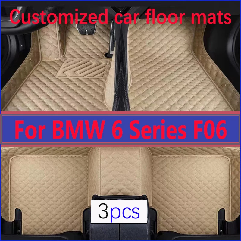 

Car Floor Mats For BMW 6 Series F06 2012~2018 Durable Carpets Protective Pad Mat Luxury Leather Rug Car Accessories 640i 640d