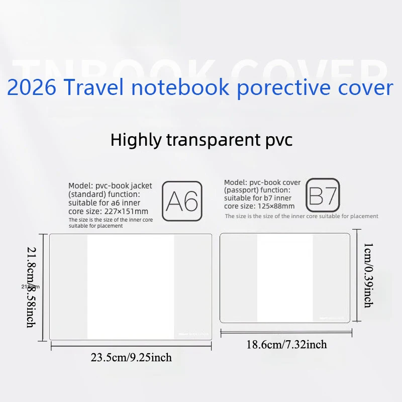 Picture 3: Fromthenon Travel Journal Planner Transparent PVC Cover A6 B7 Notebook Dustproof Durable Protector Shell Stationery Supplies