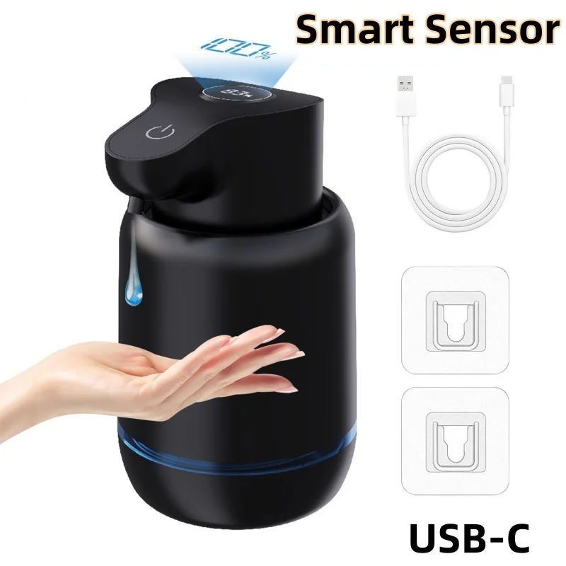 2025 Automatic Touchless Foaming Soap Dispenser 420ml 4 Level Adjustable Rechargeable Electric Wall Mounted for Kitchen