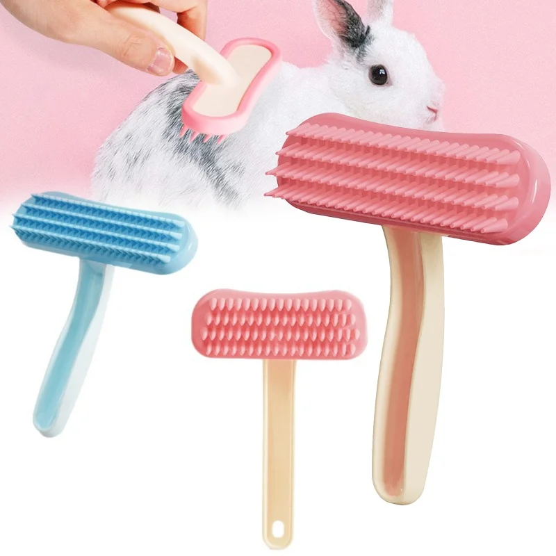 Peine de conejo de silicona, peine pequeño para mascotas, cepillo de pelo para gatos, limpieza del cabello de conejillo de indias, herramienta de cuidado de belleza, recortador de belleza, peine de baño para mascotas