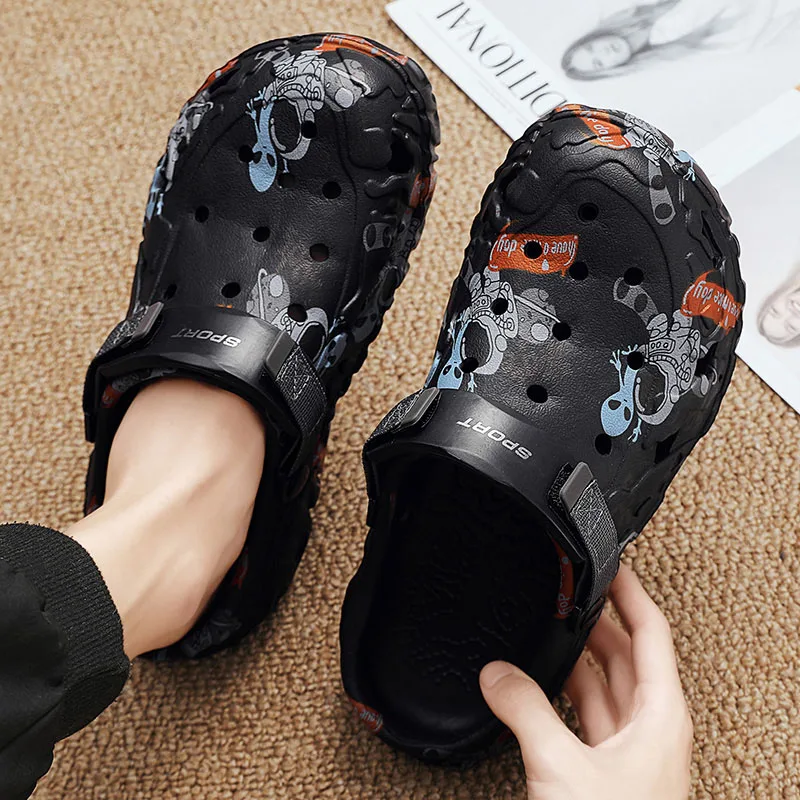 Plus Size47 48 Men Clogs Sandals Summer Outdoor Garden Clogs Hole Shoes Male Casual Shoes Water Shoes Comfort Home Soft Slippers