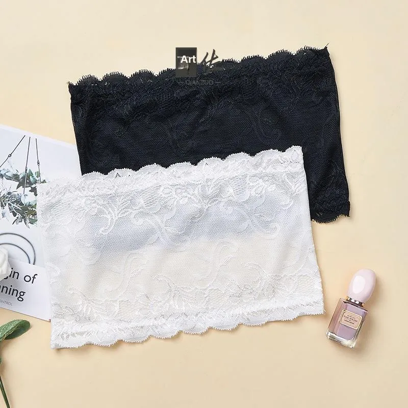 

Summer Lace One-Piece Wrap Chest Women's Underwear Base Layer Thin Girl's Anti-Light Brtte Innerwear Fly Blue Valley