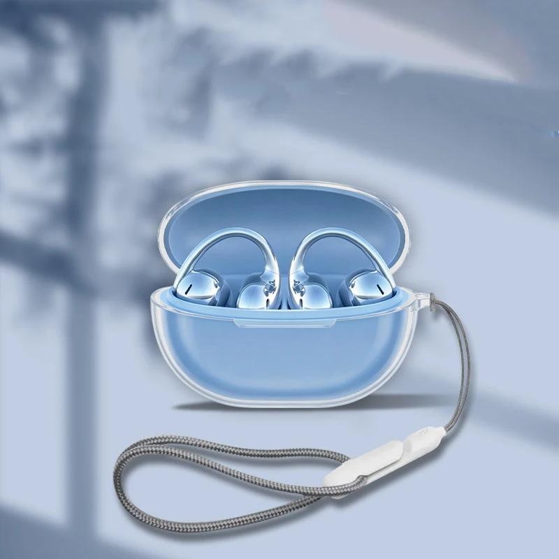 Transparente Schutzhülle für die Baseus MC2 S Bluetooth-Kopfhörer, durchsichtige, geteilte Ganzkörper-TPU-Schutzhülle, stoßfest, weiche Schale.
